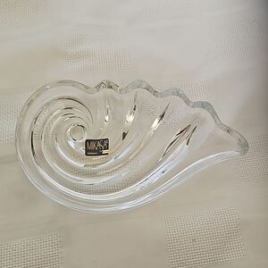 Mikasa Clear Crystal Sea Shell Shape Small Tray 7"-4"